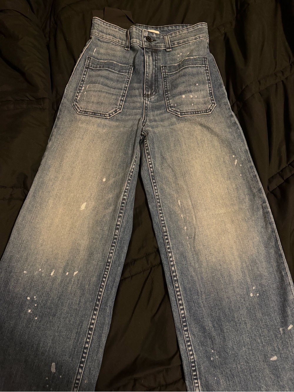ASKKNY Sailor Wide Leg Paint-Splatter Jeans - Picture 1 of 3